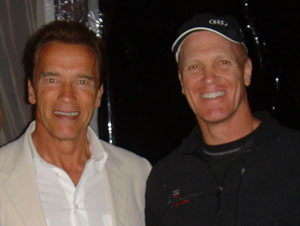 Randy and Gov of Calif Arnold Schwarzenegger at Hearst Castle Best Buddies event
